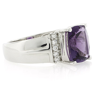 Silver Jewelry  Rings  Amethyst Rings  Unisex Amethyst Silver Ring