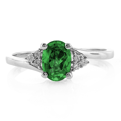 Promise Rings on Silver Jewelry Rings Oval Cut Emerald Promise Ring