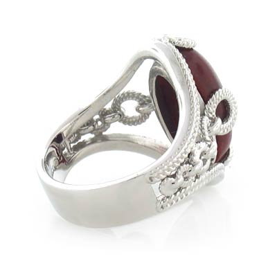 Silver Jade Ring on Genuine Chocolate Jade Silver Ring