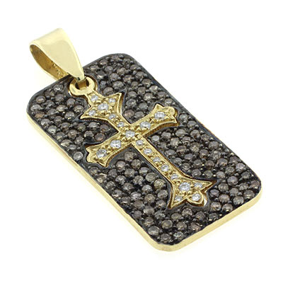   Pendants on Silver Jewelry Gold Jewelry Chocolate Diamond Dog Tag Cross Pendant