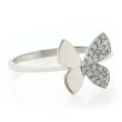 Butterfly Engagement Rings on Jewelry Gold Jewelry Gold Rings 18k White Gold Diamond Butterfly Ring