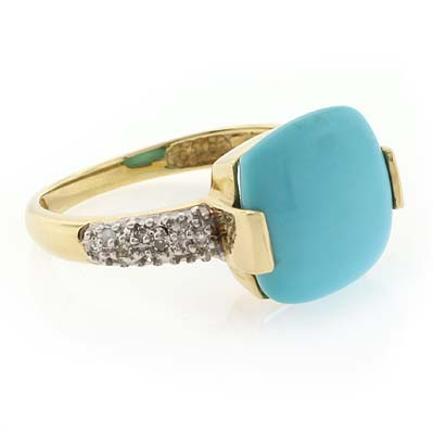 turquoise gold ring 14k yellow diamonds ctw silverbestbuy rings jewelry