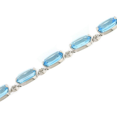 ... Gold Jewelry  Gold Bracelets  25.50 ctw Blue Topaz 14k White Gold