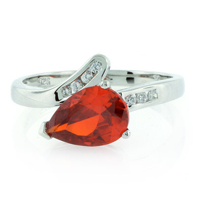 Silver Jewelry  Rings  Sterling Silver Solitaire Fire Opal Silver ...