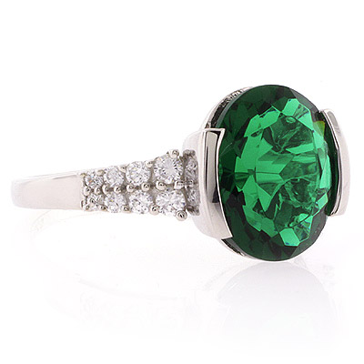 Silver Jewelry  Rings  Emerald Sterling Silver Quality Ring