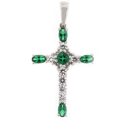 Emerald / cross Jewelry Pendants pendant / Pendant Cross Silver buy  Silver