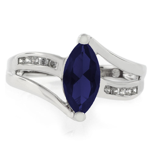 Marquise Cut Sapphire Ring SilverBestBuy