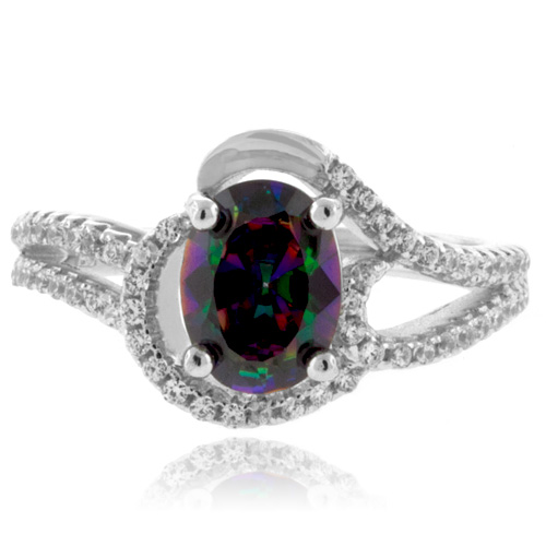 Silver Jewelry  Rings  Mystic Topaz Fashion Sterling Silver Ring