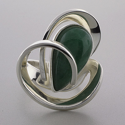 Silver Jade Ring on Silver Jewelry Rings Hand Made Genuine Jade Silver Ring