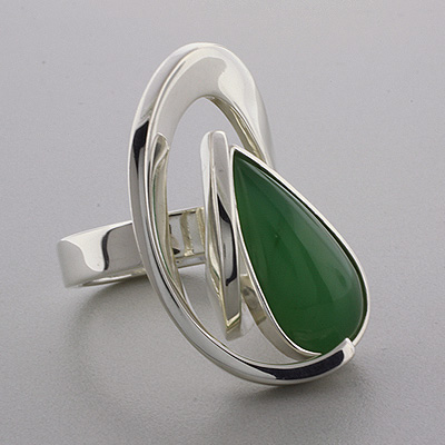 Silver Jade Ring on Silver Jewelry Rings Hand Made Genuine Jade Silver Ring