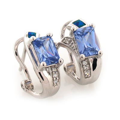 Australian Jewelry Designer on Silver Jewelry Earrings Australian Opal With Tanzanite Earrings