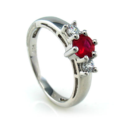 Silver Jewelry  Rings  Ruby Rings  Sterling Silver Ruby Solitaire ...