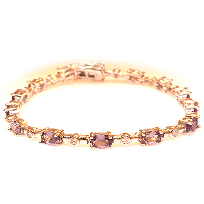 M: Sterling Silver CZ Tennis Bracelet: Tennis Braclets
