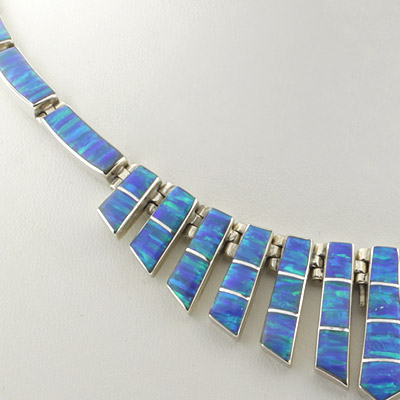 opal silver necklace mexican sterling fire australian