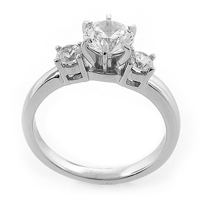 3 Stone Simulated Diamond Engagement Ring
