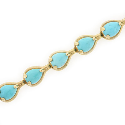 Turquoise 14k Yellow Gold Bracelet