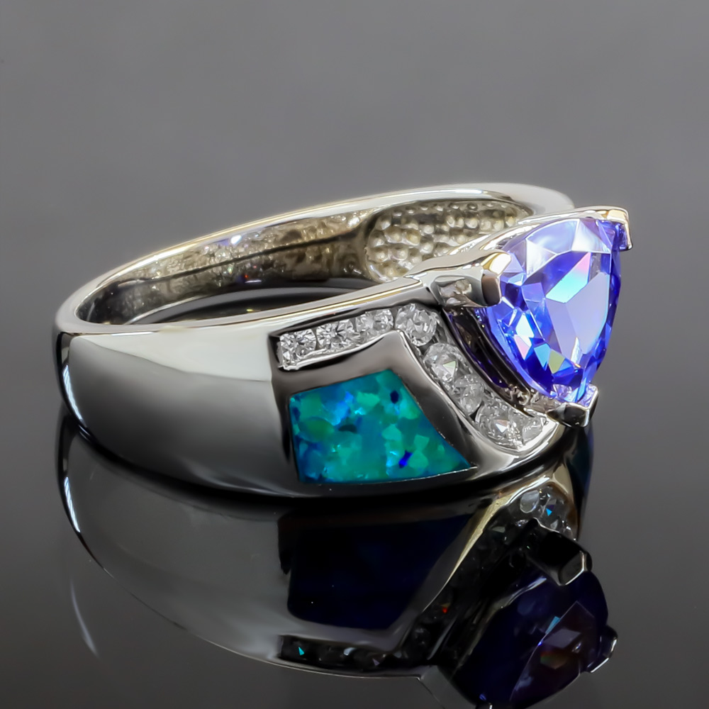 Vend om Antagelser, antagelser. Gætte Giv rettigheder Australian Opal Tanzanite Silver Fashion Ring