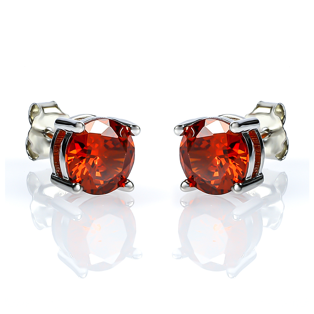 Fire Opal Stud Earrings