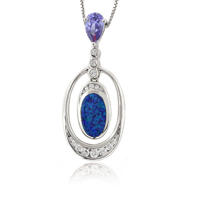 Amazing Tanzanite and Opal Pendant | SilverBestBuy