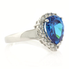 Sterling Silver Blue Topaz Ring Pear Cut Stone