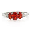 3 Stone Fire Cherry Opal Ring