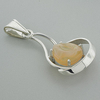 Genuine Mexican Fire Opal Silver Pendant 6 carat