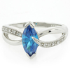 Marquise Cut Blue Topaz Silver Ring