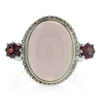 Genuine White Jade and Amethyst Silver Ring