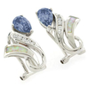 Opal and Alexandrite Silver Earrings