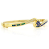 Blue Opal and Tanzanite Bangle in 925 Sterling Silver