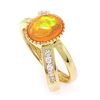 Gold Plated Fire Jelly Opal Ring