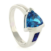Elegant Blue Topaz Opal Ring