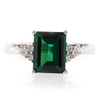 Emerald Cut Emerald Silver Ring