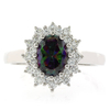 Princess Cut Mystic Topaz Sterling Silver Ring