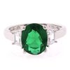 Big Emerald Sterling Silver Ring