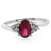 Oval Cut Red Ruby Silver Ring