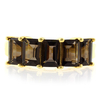 Five Stone Genuine Smoky Topaz Sterling Silver Ring