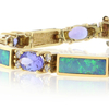 Genuine Australian Opal and Tanzanite Gold Bracelet