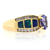 Opal with Tanzanite Gold Ring