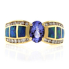 Opal with Tanzanite Gold Ring