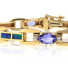 Best Online Genuine Tanzanite and Australian Opal Solid Gold Bracelet