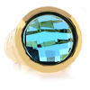 Gold Plated Sterling Silver Hammered Blue Topaz Ring