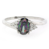 Solitaire Oval Cut Mystic Topaz Sterling Silver Ring