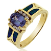 Australian Opal with Tanzanite 14k Solid Gold Ring