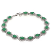 Emerald Silver Bracelet Pear Cut Stone