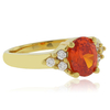 Mexican Fire Cherry Opal Gold Plated Silver Ring