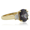 Oval Cut Mystic Topaz Silver Gold Plated Ring