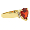 Elegant Fire Opal Promise Silver Gold Plated Ring