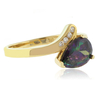 14K Yellow Gold Vermeil Sterling Silver Solitaire Mystic Topaz Ring