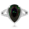 Pear Cut Rainbow Mystic Topaz Silver Ring